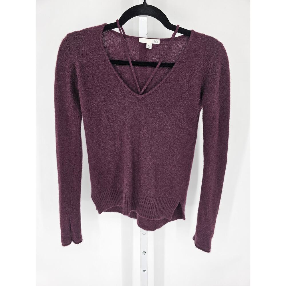 ROI Womens Sz XS 100% Cashmere Sweater Dark Purple